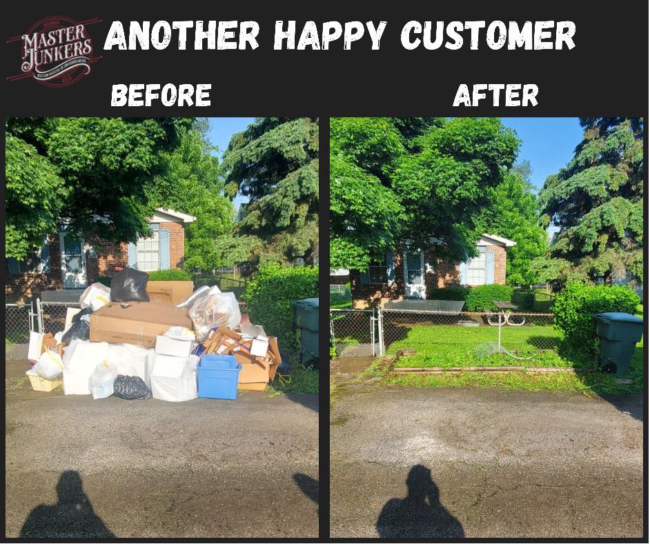 Westerville junk removal project before and after picture