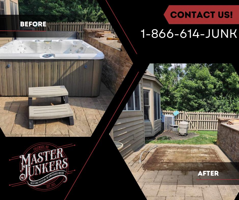 Hot tub removal project in Powell Ohio