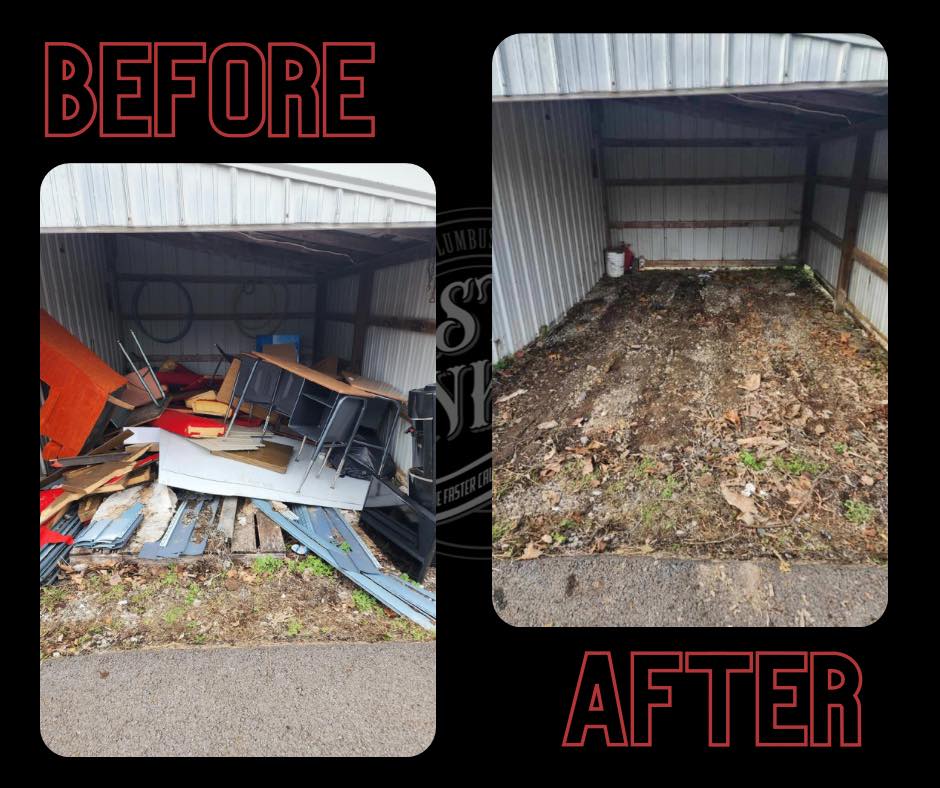 New Albany junk removal project before and after picture