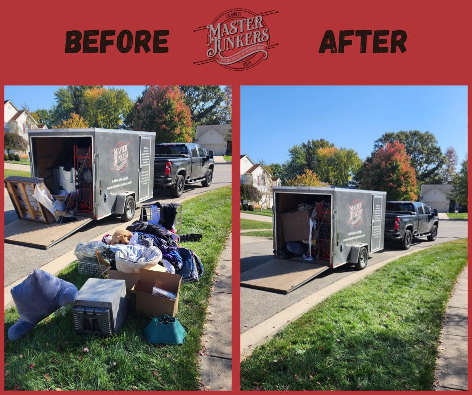 Reynoldsburg junk removal project before and after picture