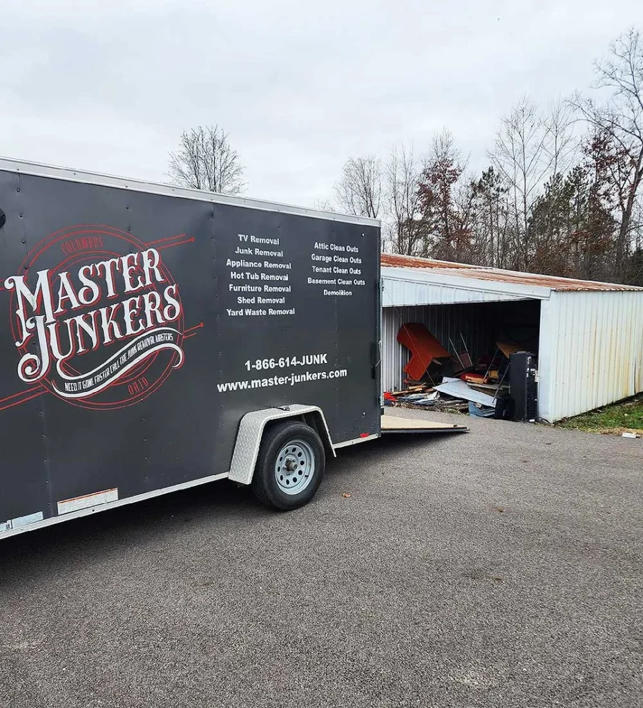 Master Junkers branded trailer at a Central Ohio cleanout project